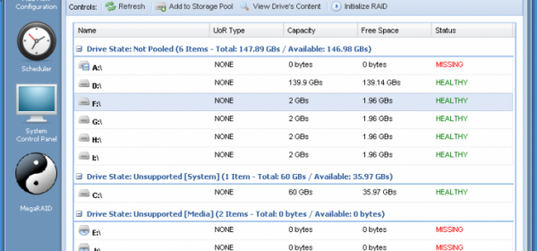 FlexRAID Drive Manager