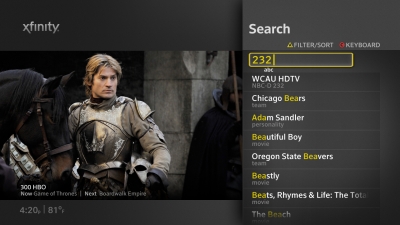 Comcast X1 Search