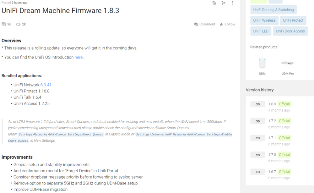 Unifi UDM UDM Pro Firmware 1 8 3 Missing Remote Unifi UDM UDM Pro Firmware 1 8 3 Missing Remote