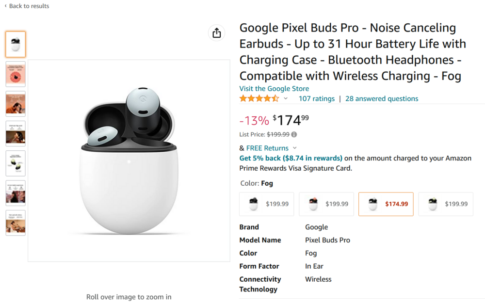 Google Pixel Buds Pro Wireless Earbuds - Missing Remote